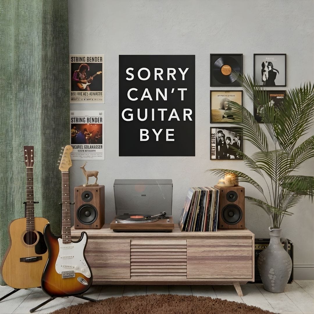 Sorry Can't Guitar Bye Poster (24"x32")