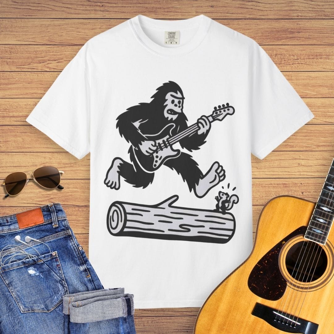 Bigfoot Playing Electric Guitar T-shirt