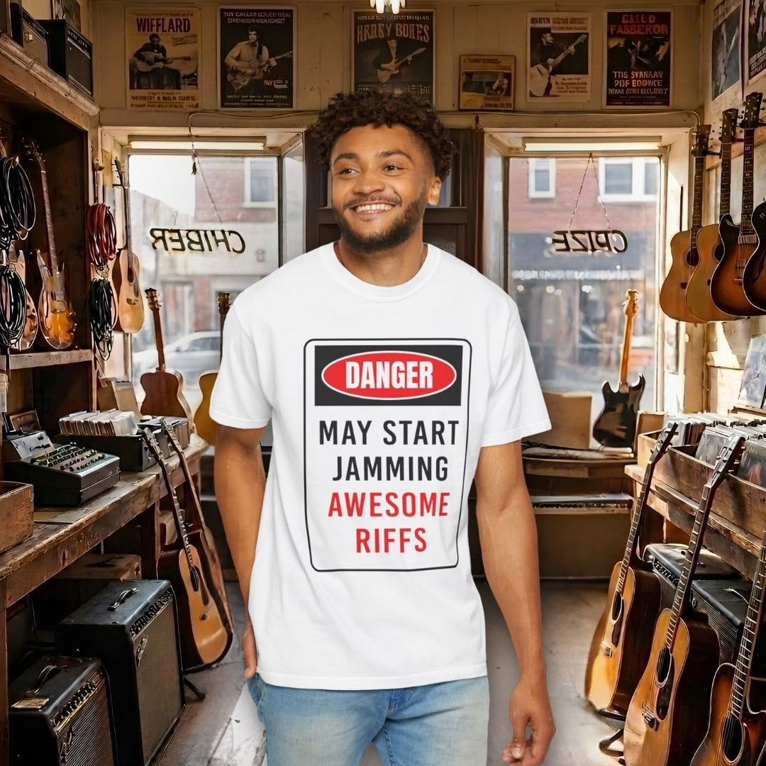 Danger Awesome Riffs Guitar T-shirt