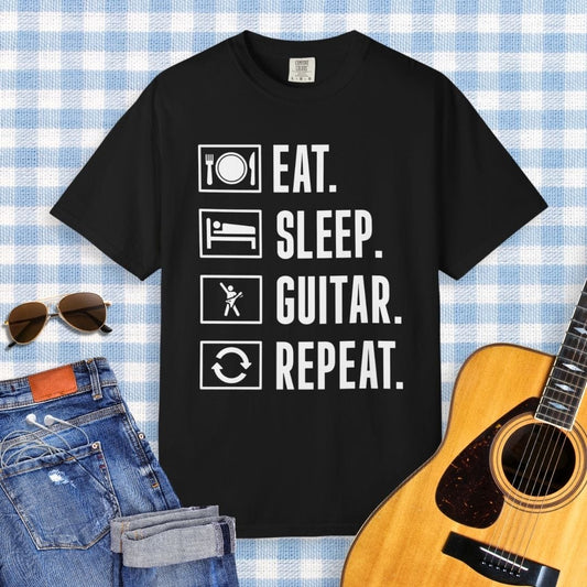 Eat Sleep Guitar Repeat T-shirt