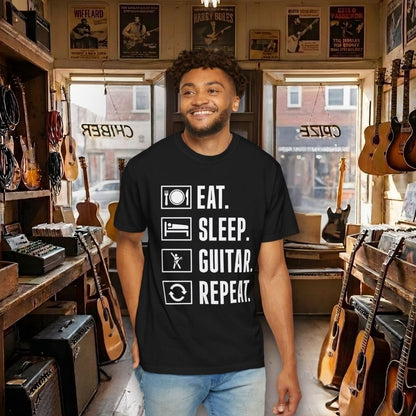 Eat Sleep Guitar Repeat T-shirt