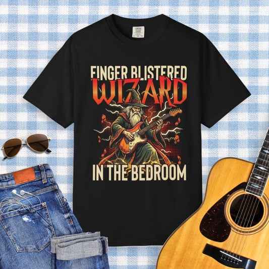 Finger Blistered Wizard Guitar T-shirt
