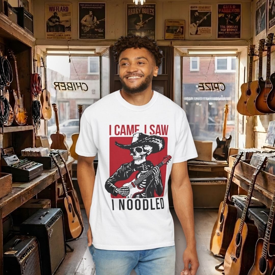 I Came, I Saw, I Noodled Guitar T-shirt