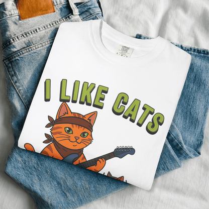 I lIke Cats And Guitar T-shirt