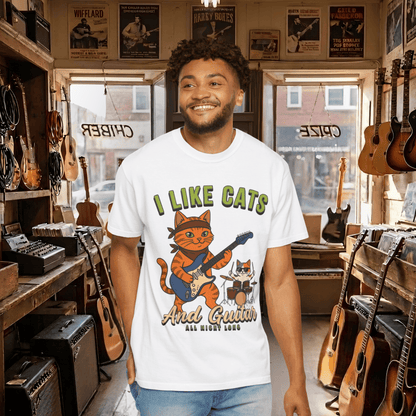 I lIke Cats And Guitar T-shirt