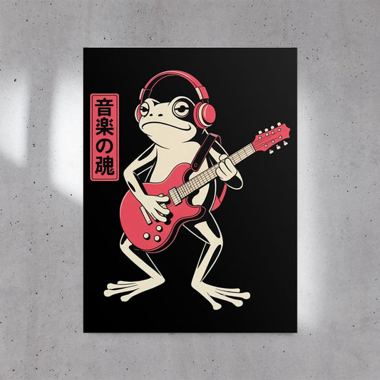 Japanese Frog Guitar Poster (24"x32")