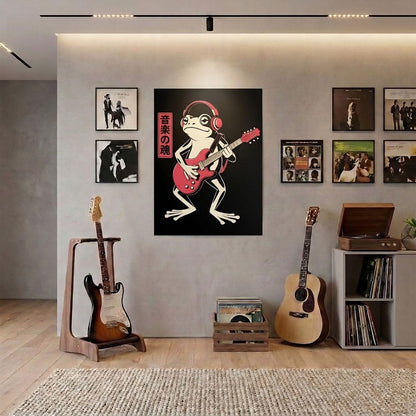 Japanese Frog Guitar Poster (24"x32")