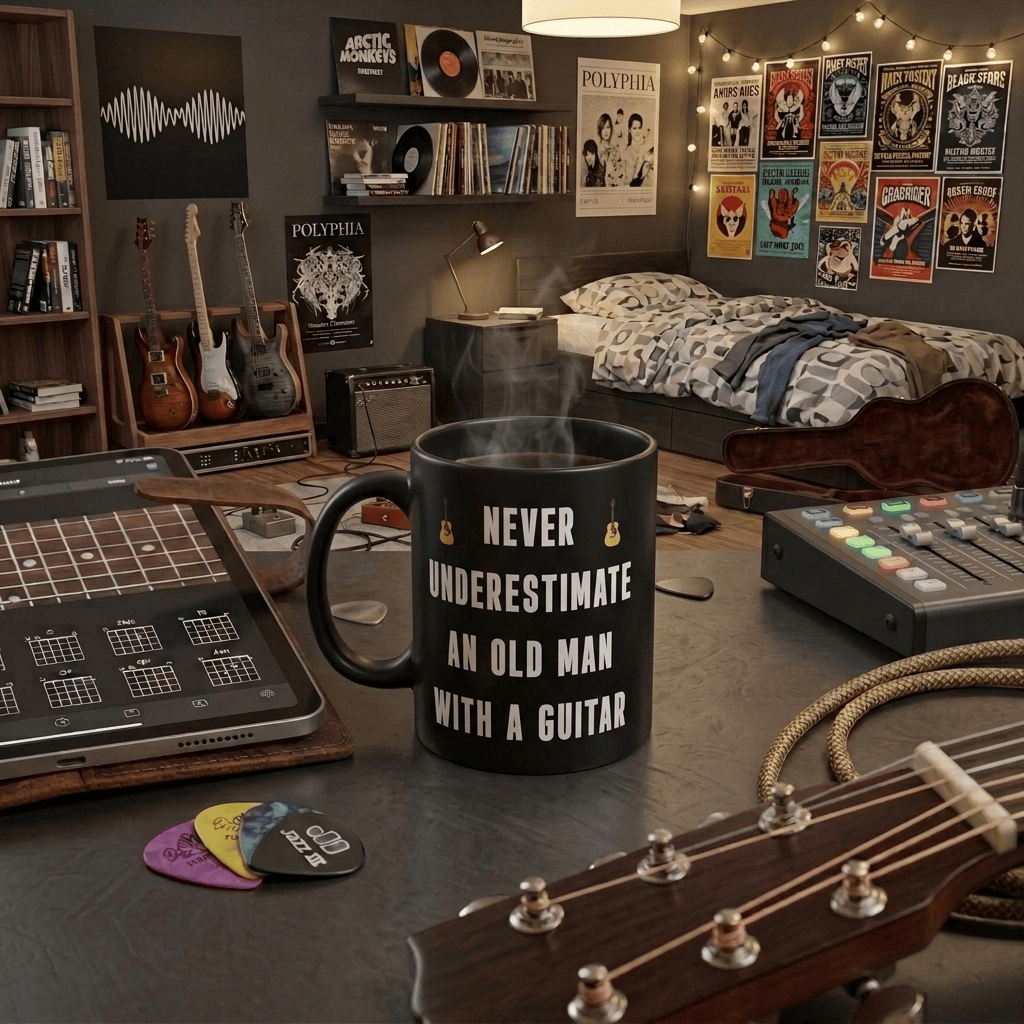 Never Underestimate An Old Man Guitar 11oz Mug