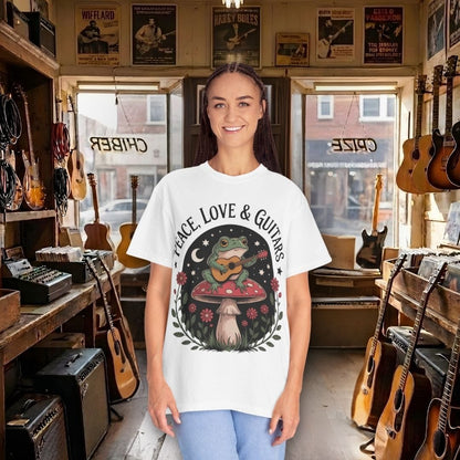 Peace, Love & Guitars Frog T-shirt