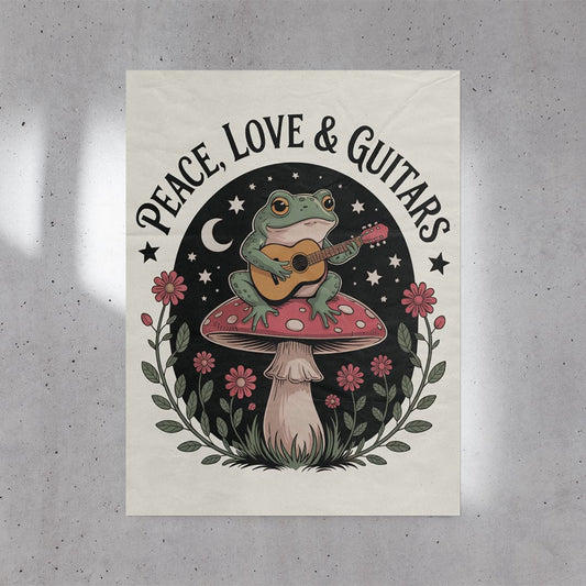 Peace Love & Guitars Poster (24"x32")