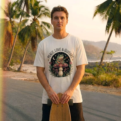 Peace, Love & Guitars Frog T-shirt