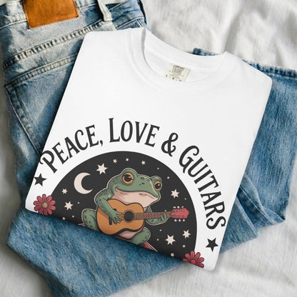Peace, Love & Guitars Frog T-shirt