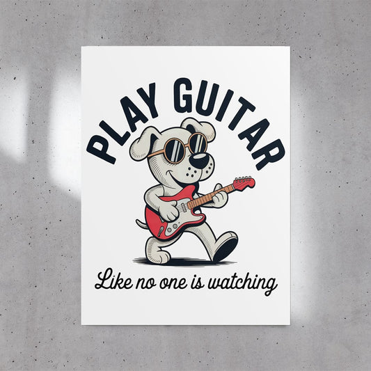 Play Guitar Pup Poster (24"x32")