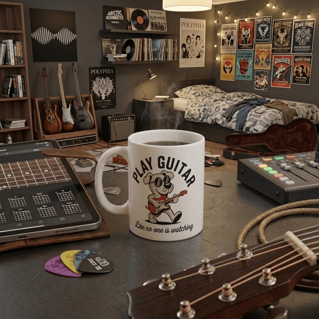 Play Guitar Pup 11oz Mug