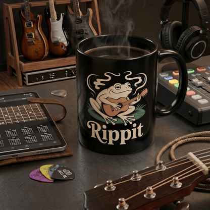 Rippit Guitar Frog Mug